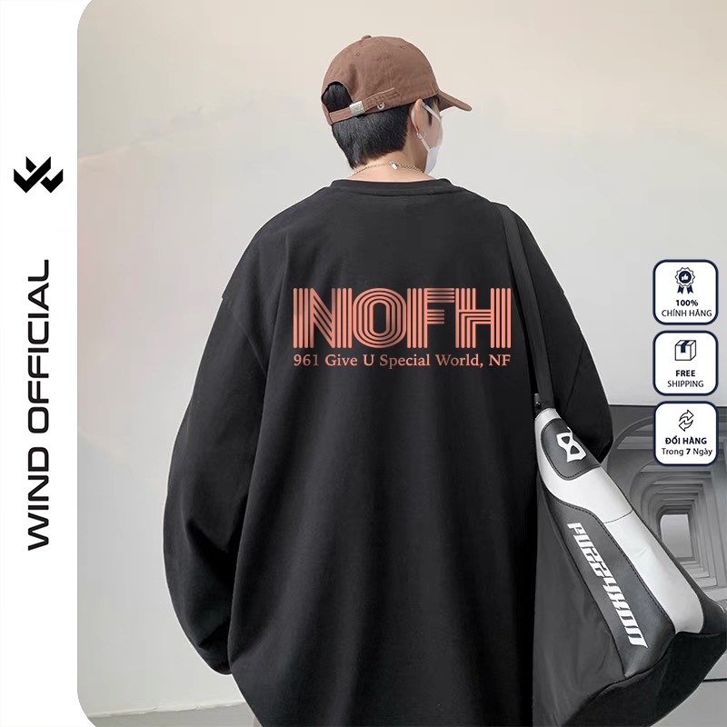 Áo thun tay dài WIND phông unisex form rộng NOFH thời trang sweater nam nữ oversize
