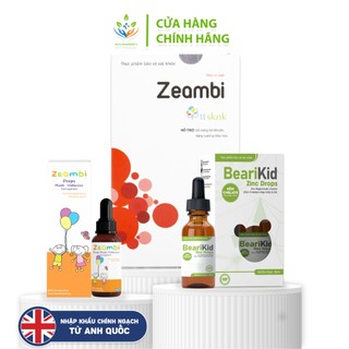 Combo tăng đề kháng Zeambi Vitamin tổng hợp, Zeambi men vi sinh và Kẽm hữu cơ BeariKid