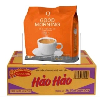 COMBO:1 thùng mì 30 gói hảo hảo tôm chua cay+1 bịch cà phê sữa Trần Quang 24 gói