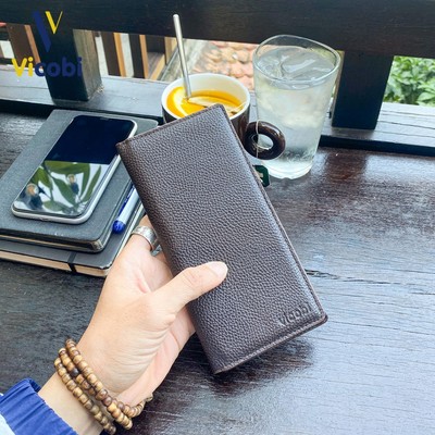 Ví dài da bò Jude Vicobi D1, bóp tiền đựng thẻ và giấy tờ