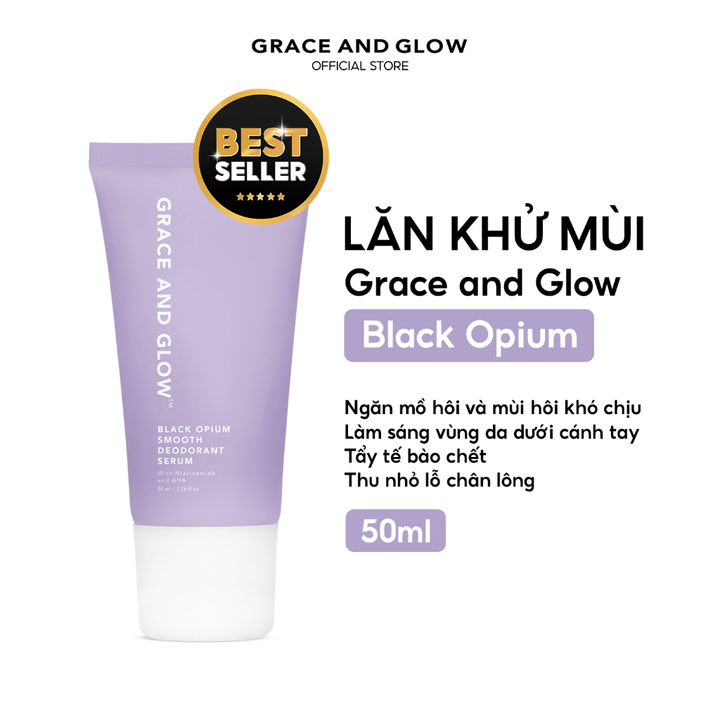 Lăn khử mùi Grace & Glow Black Opium Smooth Deodorant Serum giúp sáng da, ngăn mồ hôi hiệu quả Lasina Store