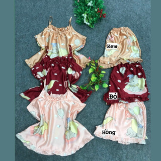 đồ ngủ 2 dây, sét áo 2 dây lụa satin