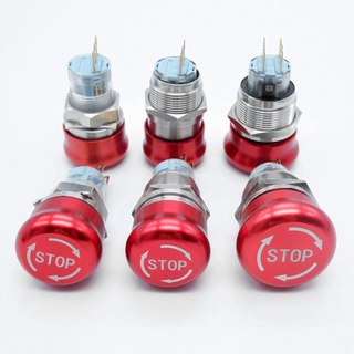 Nút dừng khẩn cấp kim loại Nút kim loại dừng khẩn cấp 16mm 19mm 22mm chân vít