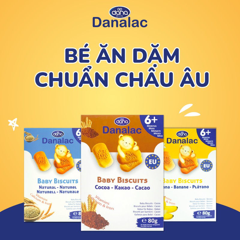 Date 6 2024 Bánh ăn dặm Danalac cho bé từ 6m+