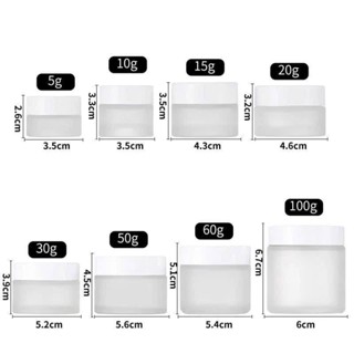 Hủ Đựng Kem Thủy Tinh Mờ NẮP TRẮNG  Đựng Kem Face Spa - Bột Nghệ - Bột Dưỡng Thể