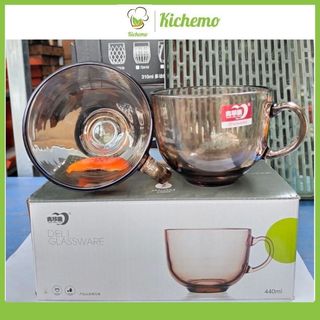 Cốc hổ phách thủy tinh 440ml to Ly thủy tinh màu hổ phách 440ml chịu nhiết tốt