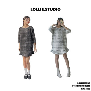 Váy dạ tweet dáng suông đuôi peplum TKV71 LOLLIE STUDIO