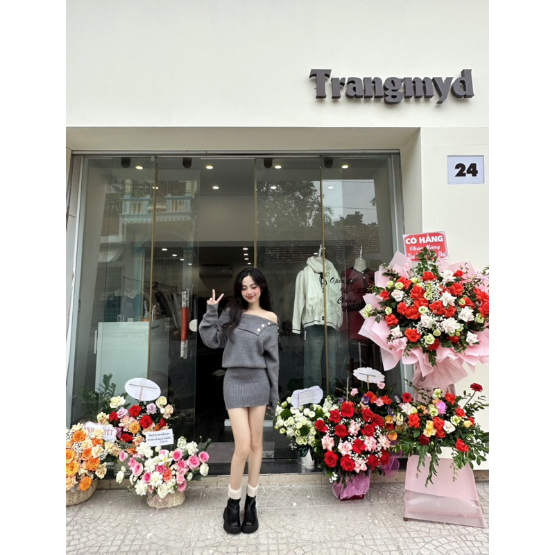 Váy len trễ vai siêu hot