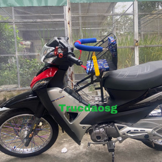 Ghế Đi Xe Máy Cho Bé Có Vòng (Sắt Lưới dày) - Không Gắn Được Xe Exciter, Nệm êm, Có Vòng Chặn An Toàn Cho Bé