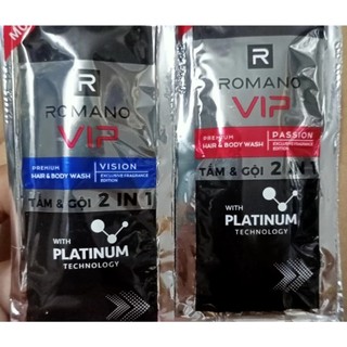 12 gói tắm gội 2in1 Romano Vip Passion/ Vision