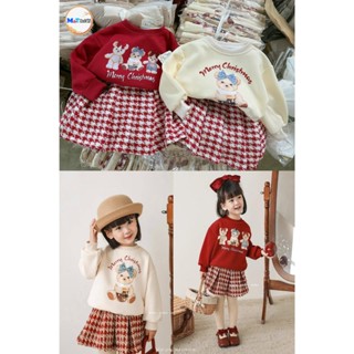 Sét Noel áo nỉ chân váy dạ cho bé gái diện noel đi chơi đi học - MT947 (8 -30kg)