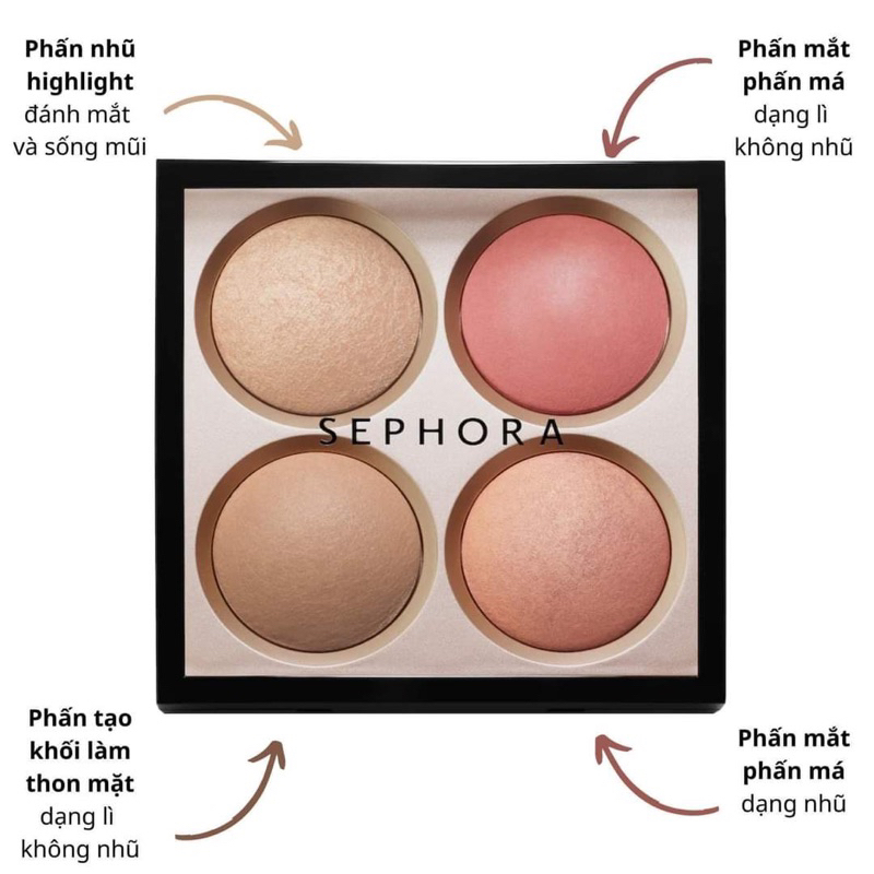 Bảng phấn má, tạo khối, highlight Sephora Microsmooth Mult
