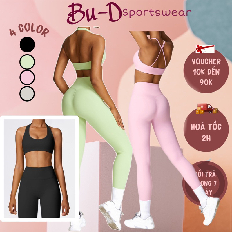 Bộ đồ tập gym,yoga thể thao nữ thiết kế yếm và dây lưng(mã 505)