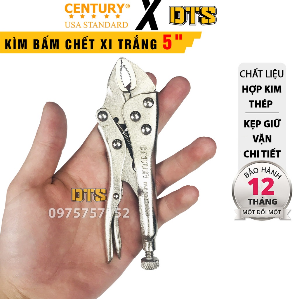 Kìm chết mini mỏ oval CENTURY 5 inch/ 125mm | Kìm bấm chết mỏ cong thép High Carbon mạ chrome chống gỉ