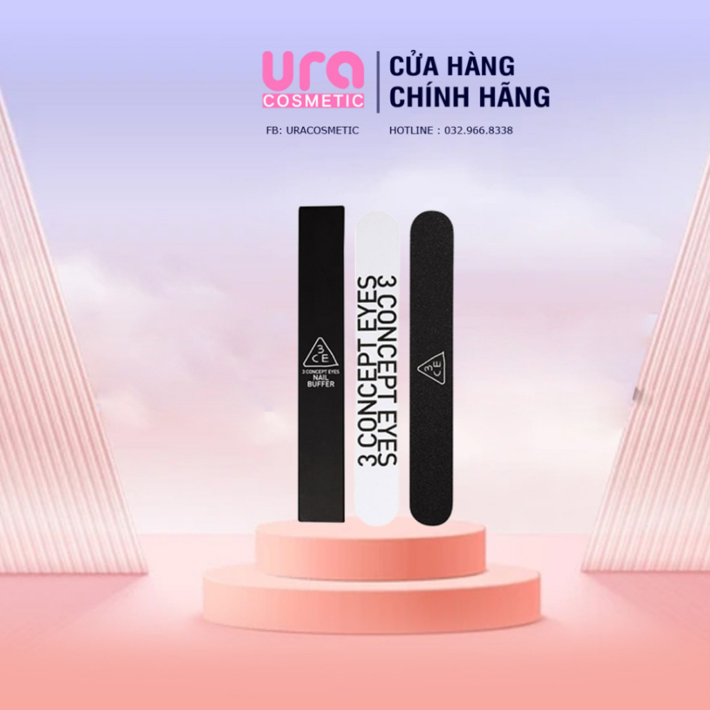 3CE Nail Buffer Black + White Nail File