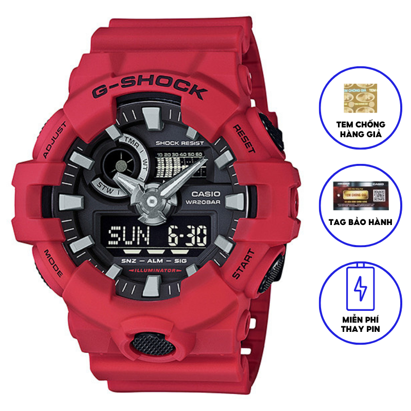 Đồng Hồ Casio Nam Dây Nhựa GSHOCK GA-700-4A Chính Hãng