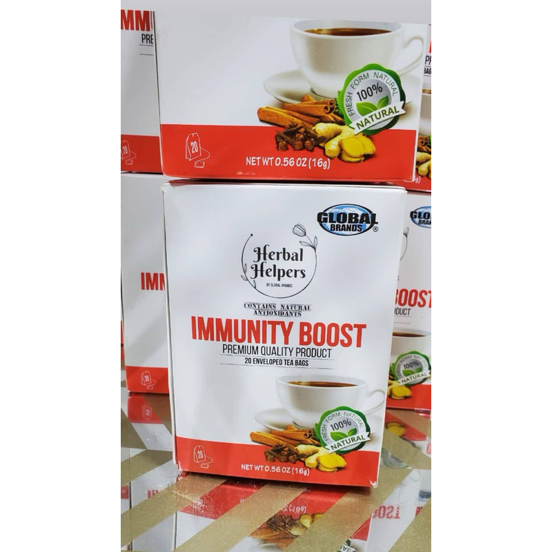 TRÀ THẢO MỘC TỪ SRI LANKA- HERBAL HELPERS IMMUNITY BOOTS GỪNG, QUẾ, ĐINH HƯƠNG, RAU MÙI . hộp 20+2 gói trà túi lọc.