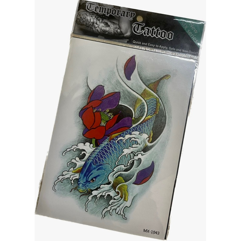 Hình xăm dán cá chép xanh