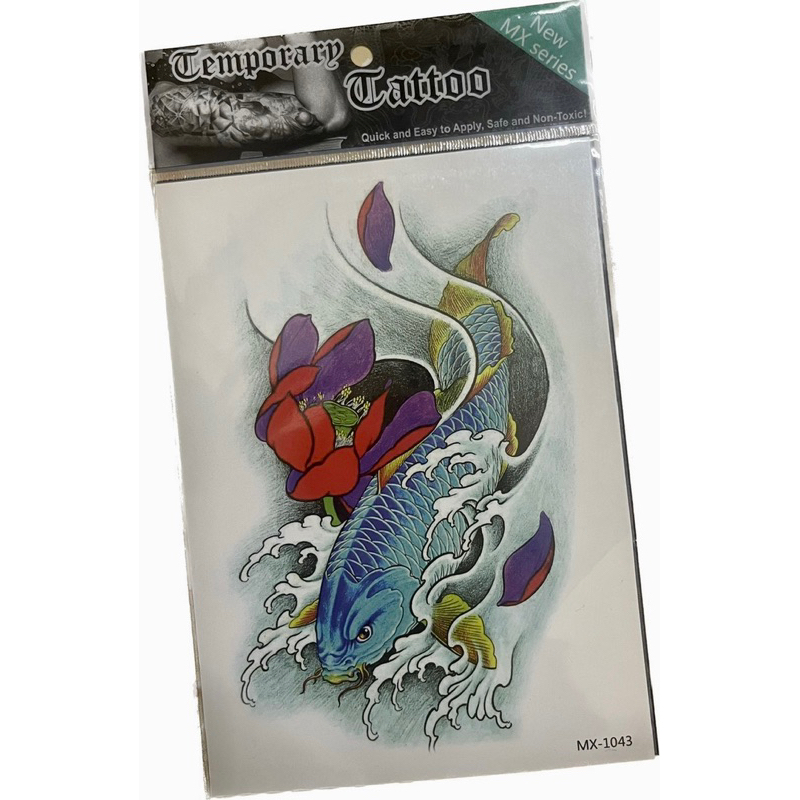 Hình xăm dán cá chép xanh