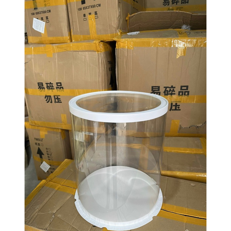 Hộp mica trụ tròn cao cấp màu trắng/ vàng/ đen/ hồng sz 30x35