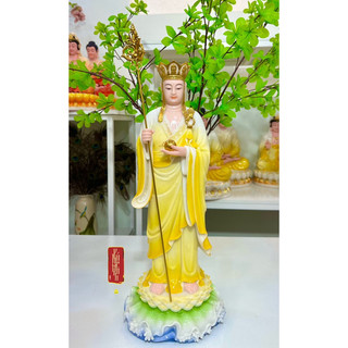 Tượng Địa Tạng Vương Bồ Tát dáng đứng 48cm màu vàng