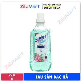 Nước lau sàn Sunlight tinh dầu thảo mộc hương hoa hạ và bạc hà loại 997ml