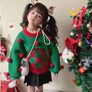 Áo len noel dễ thương cho bé gái