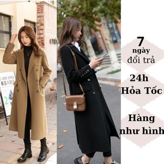 Áo Khoác Dạ Dài 4 Nút Màu Đỏ , Áo Dạ Dáng Dài Túi Xéo 2 Lớp Dày Dặn Hàng Quảng Châu Cao Cấp.