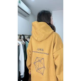 Áo hoodie hình học form rộng unisex