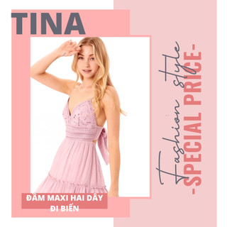 Đầm maxi hai dây đi biển, hở lưng sexy có nơ to sang chảnh, chất ren bảng lớn cao cấp, 2 màu xanh bạc hà, hồng bigsize