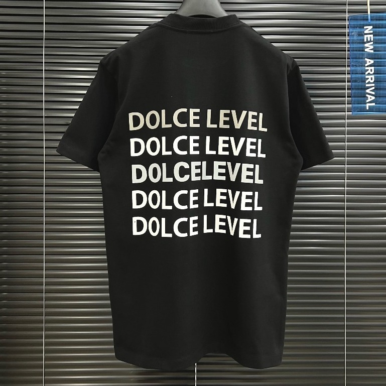 Áo phông Dolce level hoạ tiết in chữ phản quang xếp tầng siêu nét - Áo phông nam nữ hàng siêu cấp chất liệu cotton