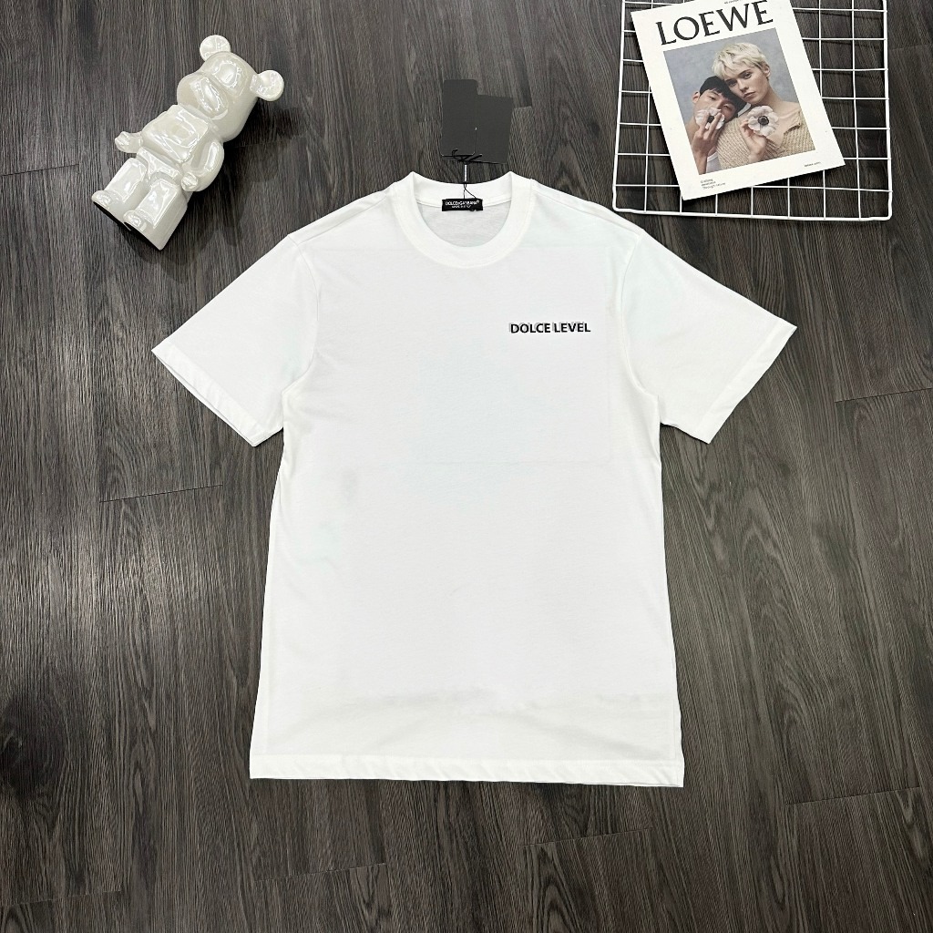 Áo phông Dolce level hoạ tiết in chữ phản quang xếp tầng siêu nét - Áo phông nam nữ hàng siêu cấp chất liệu cotton