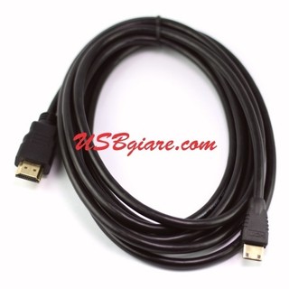 Cáp chuyển mini hdmi sang hdmi 3m dây đen
