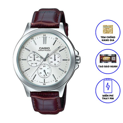 Đồng hồ nam dây da chính hãng Casio MTP-V300L-7AUDF