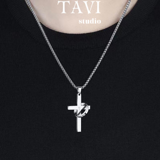 Dây Chuyền Nam Nữ Vòng Cổ Thép Titan Hình Chữ Thập Kèm Nhẫn Cá Tính Thời Trang Cross Phong Cách Hip Hop Tavi Studio