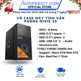 Vỏ case máy tính văn phòng mixie s5 gắn main micro atx / mini atx hỗ trợ fan led rgb - hàng chính hãng-bh 12 tháng