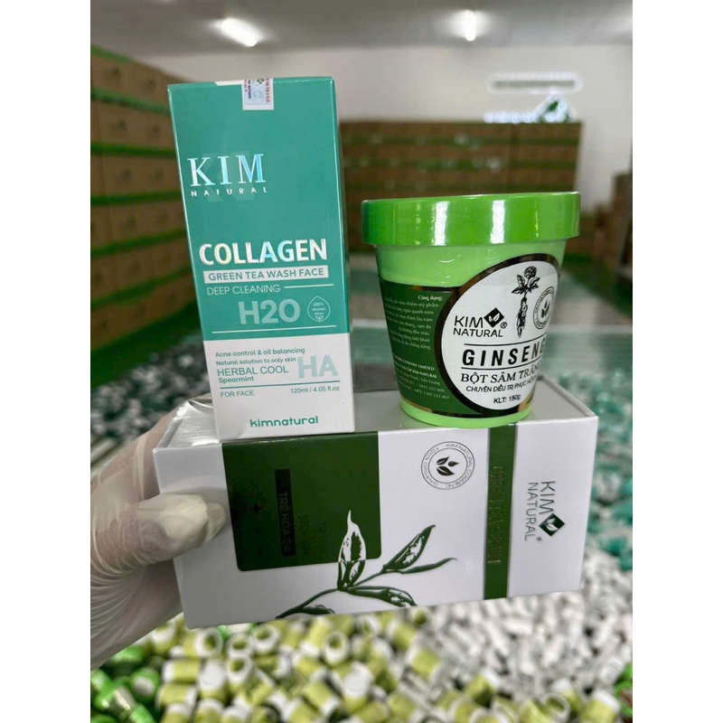 COMBO TINH CHẤT TRÀ XANH VIP KIMNATURAL MẪU MỚI