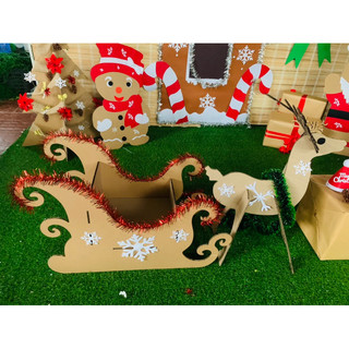Con tuần lộc trang trí noel bằng bìa cattong steam