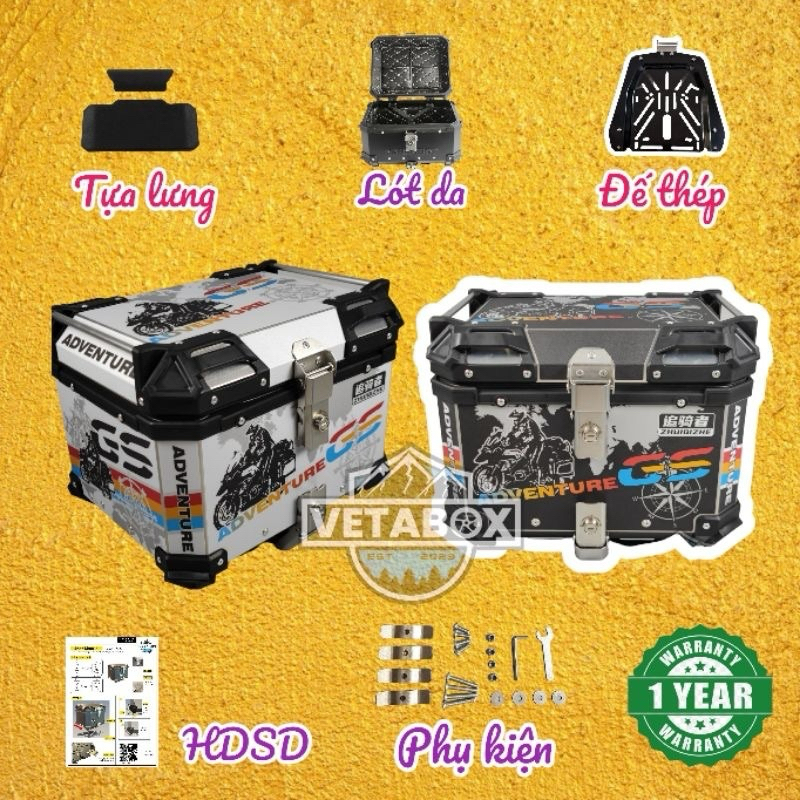 Thùng nhôm Vetabox 45L 36L Chính hãng - Phong cách ADV
