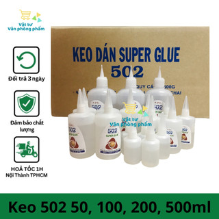 Keo 502 siêu dính hũ tròn 50ml-100ml-200ml-keo dán sắt 502 con voi siêu dính