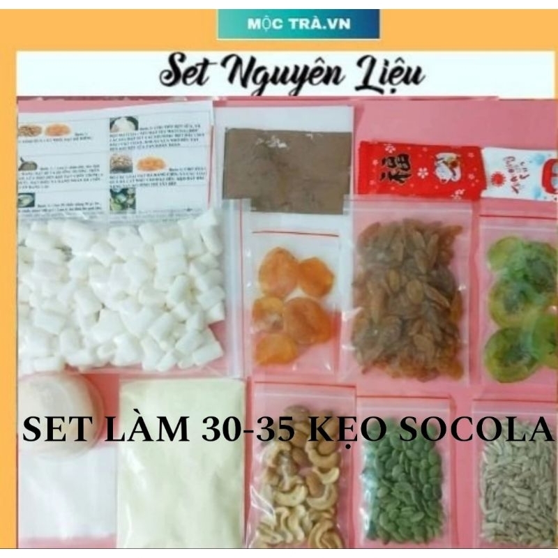 Set tự làm kẹo nougat có bơ, giấy gạo, vỏ kẹo, nguyên liệu làm kẹo hạnh phúc