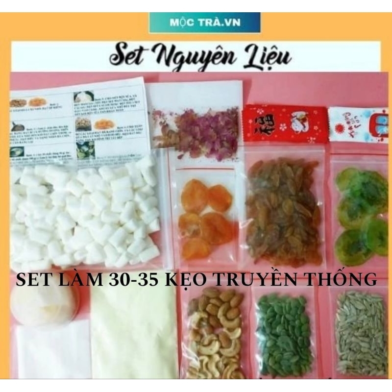 Set tự làm kẹo nougat có bơ, giấy gạo, vỏ kẹo, nguyên liệu làm kẹo hạnh phúc