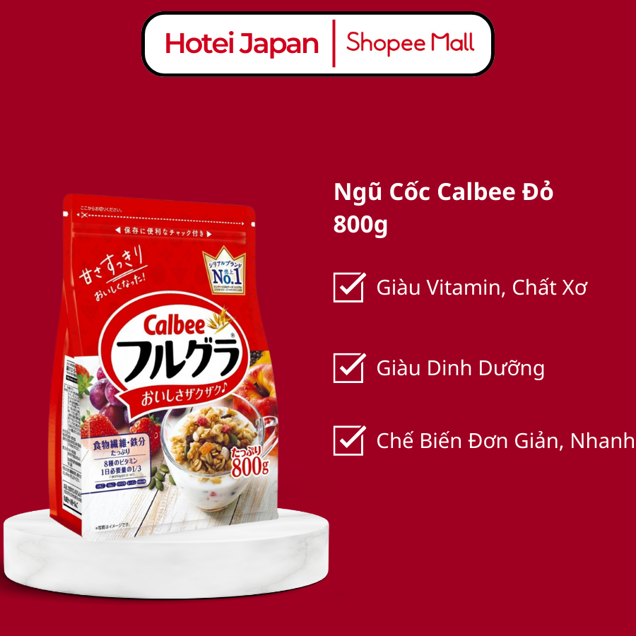 Ngũ Cốc Trái Cây Calbee Đỏ Nhật Bản 750gr