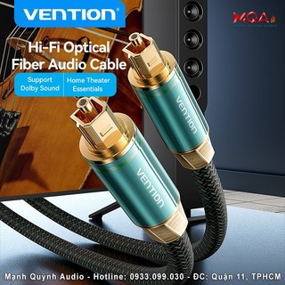 Cáp audio optical toslink cao cấp đồng thau kẽm vention 192khz 24-bit dolby digital ac-3 dts