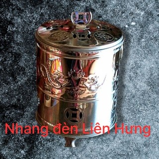 Thùng đốt giấy tiền vàng mã inox chạm rồng
