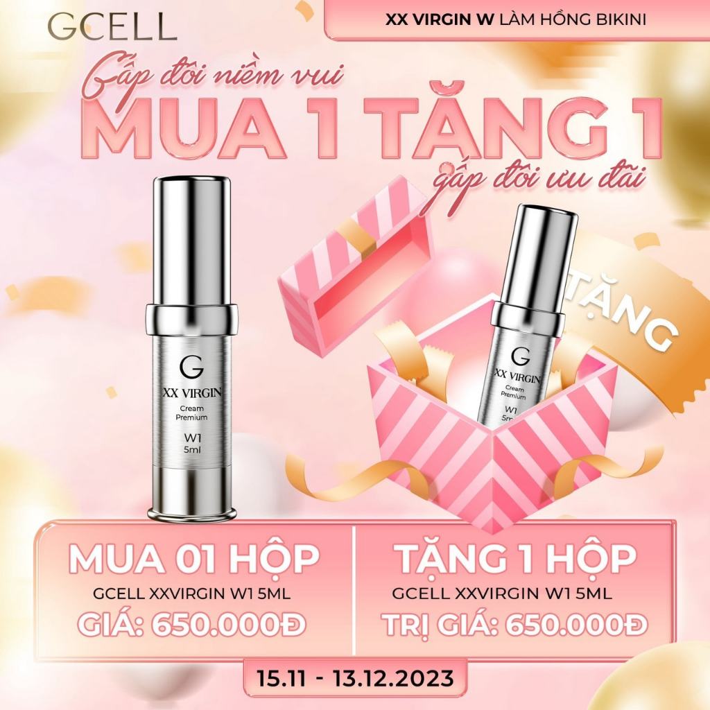 Kem hồng vùng kín làm hồng bikini Xxvirgin W1 5ml
