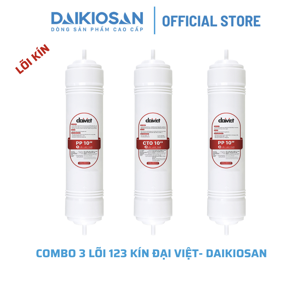 Combo 3 lõi 123 kín Daikiosan - Đại Việt PP 5mrc+ CTO gáo dừa + PP 1 mrc Hàng chính hãng