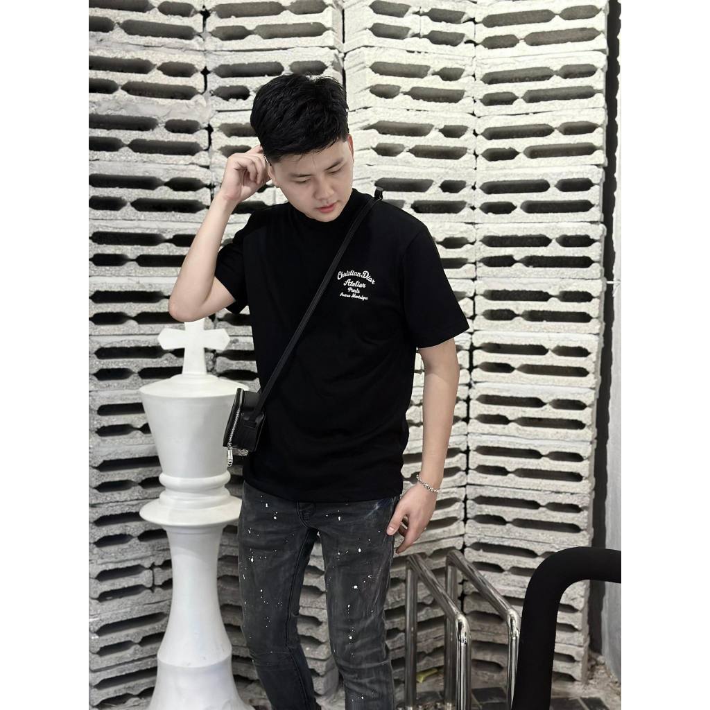 🔥Hot🔥Áo thun Dior thêu chữ lưng bảng thiết kế hot trend cặp đôi Nam nữ New 2023