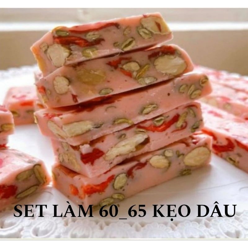 Set tự làm kẹo nougat đủ bơ giấy gạo, vỏ kẹo, nguyên liệu làm kẹo hạnh phúc