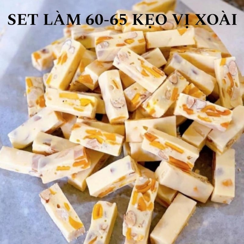 Set tự làm kẹo nougat đủ bơ giấy gạo, vỏ kẹo, nguyên liệu làm kẹo hạnh phúc
